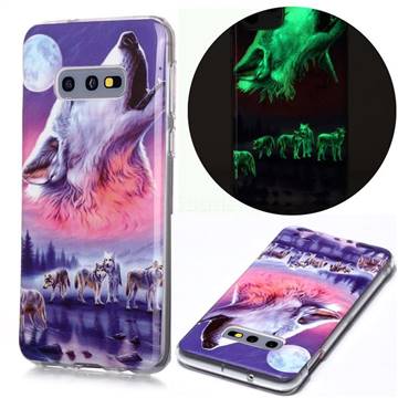 Wolf Howling Noctilucent Soft TPU Back Cover for Samsung Galaxy S10e (5.8 inch)