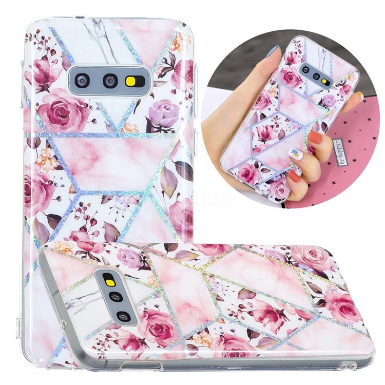 Rose Flower Painted Galvanized Electroplating Soft Phone Case Cover for Samsung Galaxy S10e (5.8 inch)