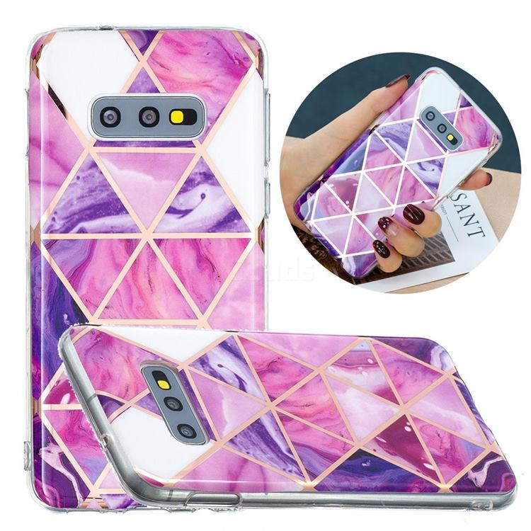 Purple Dream Triangle Painted Marble Electroplating Protective Case for Samsung Galaxy S10e (5.8 inch)