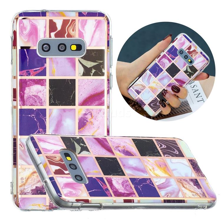 Square Puzzle Painted Marble Electroplating Protective Case for Samsung Galaxy S10e (5.8 inch)