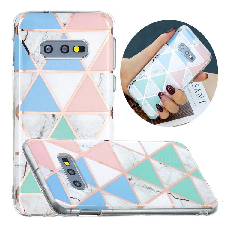 Fresh Triangle Painted Marble Electroplating Protective Case for Samsung Galaxy S10e (5.8 inch)