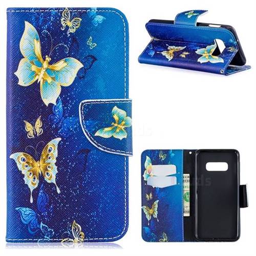 Golden Butterflies Leather Wallet Case for Samsung Galaxy S10e(5.8 inch)