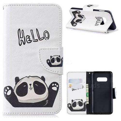 Hello Panda Leather Wallet Case for Samsung Galaxy S10e(5.8 inch)