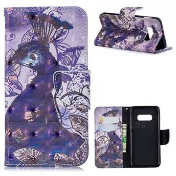 Purple Peacock 3D Painted Leather Wallet Phone Case for Samsung Galaxy S10e(5.8 inch)