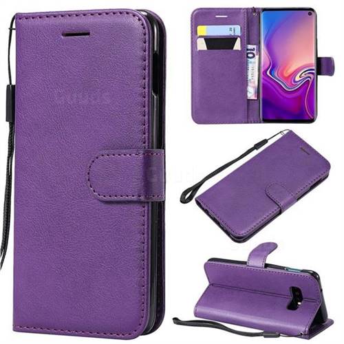 Retro Greek Classic Smooth PU Leather Wallet Phone Case for Samsung Galaxy S10e(5.8 inch) - Purple