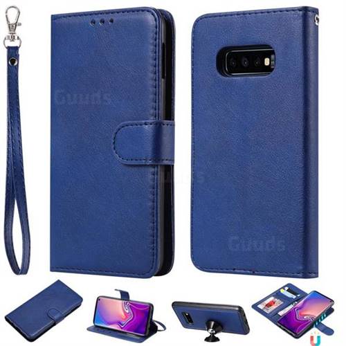Retro Greek Detachable Magnetic PU Leather Wallet Phone Case for Samsung Galaxy S10e(5.8 inch) - Blue