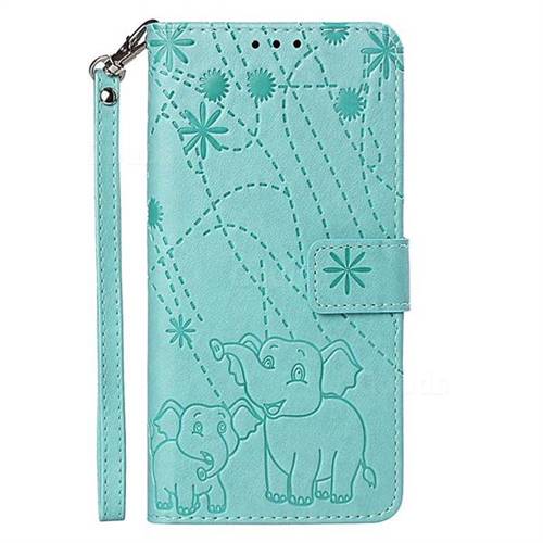 Embossing Fireworks Elephant Leather Wallet Case For Samsung Galaxy S10e58 Inch Green 9160