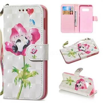 Flower Panda 3D Painted Leather Wallet Phone Case for Samsung Galaxy S10e(5.8 inch)