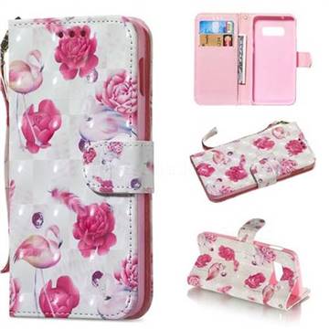 Flamingo 3D Painted Leather Wallet Phone Case for Samsung Galaxy S10e(5.8 inch)