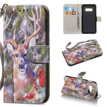 Elk Deer 3D Painted Leather Wallet Phone Case for Samsung Galaxy S10e(5.8 inch)
