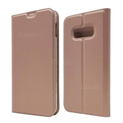 Ultra Slim Card Magnetic Automatic Suction Leather Wallet Case for Samsung Galaxy S10e (5.8 inch) - Rose Gold