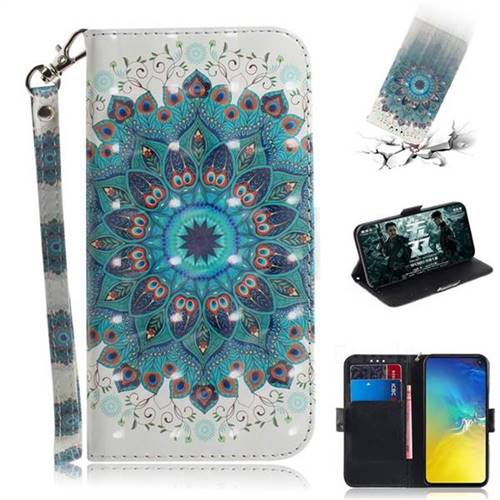 Peacock Mandala 3D Painted Leather Wallet Phone Case for Samsung Galaxy S10e (5.8 inch)