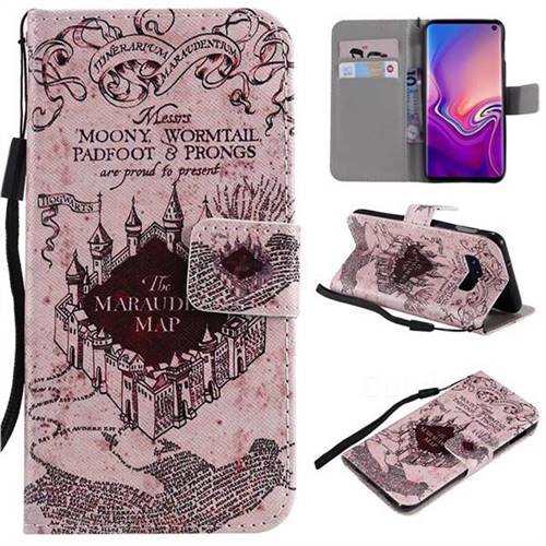 Castle The Marauders Map PU Leather Wallet Case for Samsung Galaxy S10e (5.8 inch)