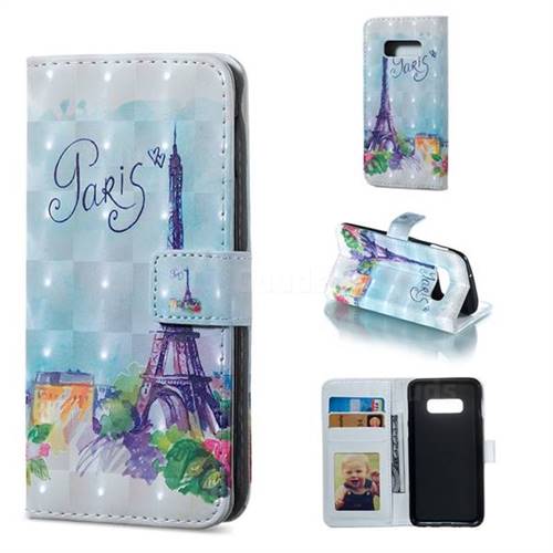Paris Tower 3D Painted Leather Phone Wallet Case for Samsung Galaxy S10e (5.8 inch)