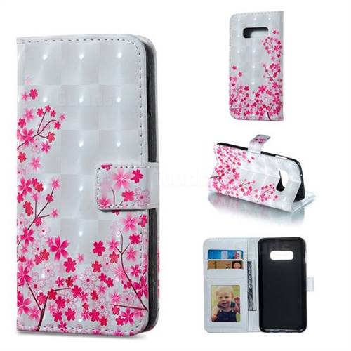 Cherry Blossom 3D Painted Leather Phone Wallet Case for Samsung Galaxy S10e (5.8 inch)