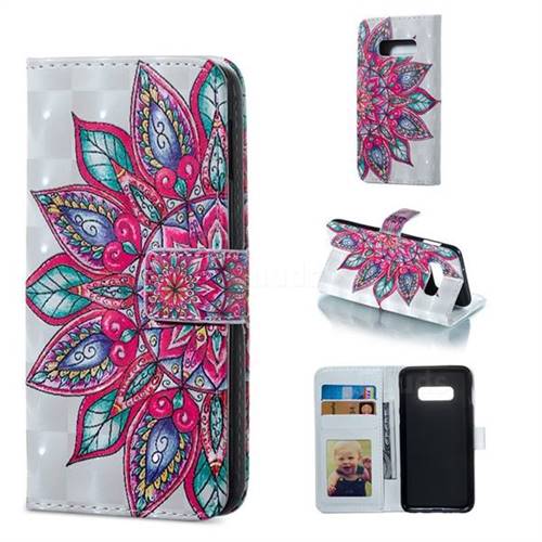 Mandara Flower 3D Painted Leather Phone Wallet Case for Samsung Galaxy S10e (5.8 inch)