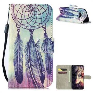 Feather Wind Chimes 3D Painted Leather Wallet Phone Case for Samsung Galaxy S10e (5.8 inch)