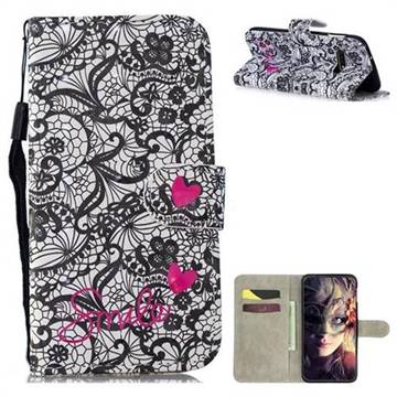Lace Flower 3D Painted Leather Wallet Phone Case for Samsung Galaxy S10e (5.8 inch)