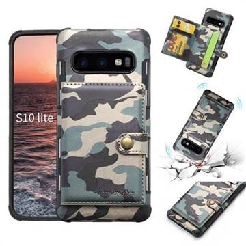 Camouflage Multi-function Leather Phone Case for Samsung Galaxy S10e (5.8 inch) - Gray