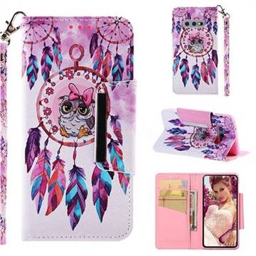 Owl Wind Chimes Big Metal Buckle PU Leather Wallet Phone Case for Samsung Galaxy S10e (5.8 inch)