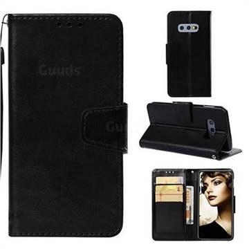 Retro Phantom Smooth PU Leather Wallet Holster Case for Samsung Galaxy S10e (5.8 inch) - Black