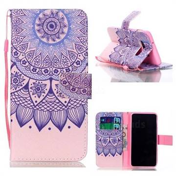 Purple Sunflower Leather Wallet Phone Case for Samsung Galaxy S10e (5.8 inch)