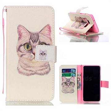 Lovely Cat Leather Wallet Phone Case for Samsung Galaxy S10e (5.8 inch)