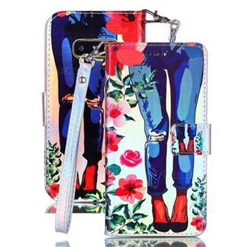 Jeans Flower Blue Ray Light PU Leather Wallet Case for Samsung Galaxy S10e (5.8 inch)