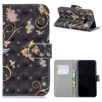 Black Butterfly 3D Painted Leather Phone Wallet Case for Samsung Galaxy S10e (5.8 inch)