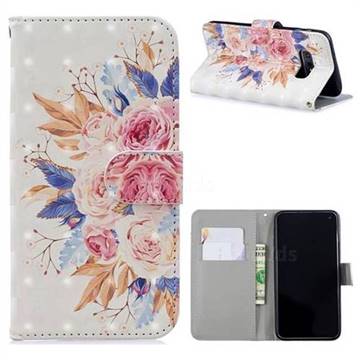 Rose Flowers 3D Painted Leather Phone Wallet Case for Samsung Galaxy S10e (5.8 inch)