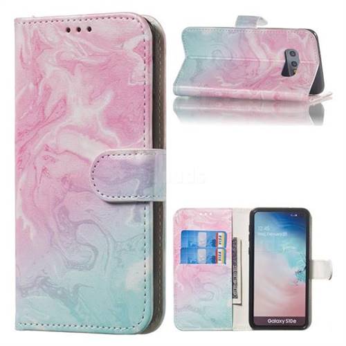 Pink Green Marble PU Leather Wallet Case for Samsung Galaxy S10e (5.8 inch)