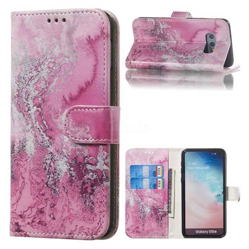 Pink Seawater PU Leather Wallet Case for Samsung Galaxy S10e (5.8 inch)