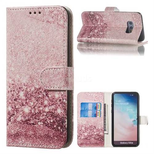 Glittering Rose Gold PU Leather Wallet Case for Samsung Galaxy S10e (5.8 inch)