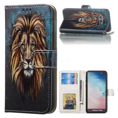 Ice Lion 3D Relief Oil PU Leather Wallet Case for Samsung Galaxy S10e (5.8 inch)