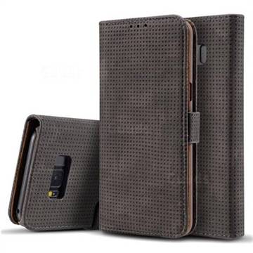 Luxury Vintage Mesh Monternet Leather Wallet Case for Samsung Galaxy S10e (5.8 inch) - Black