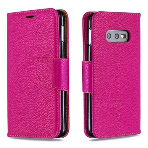 Classic Luxury Litchi Leather Phone Wallet Case for Samsung Galaxy S10e (5.8 inch) - Rose