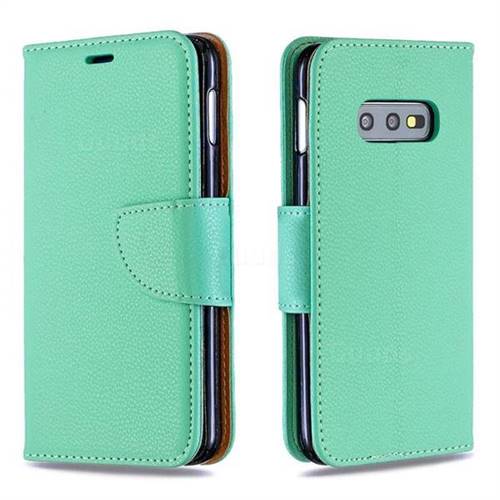 Classic Luxury Litchi Leather Phone Wallet Case for Samsung Galaxy S10e (5.8 inch) - Green