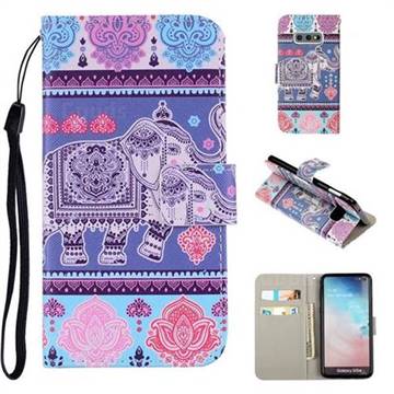Totem Elephant PU Leather Wallet Phone Case Cover for Samsung Galaxy S10e (5.8 inch)