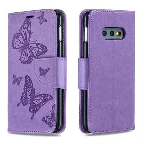 Embossing Double Butterfly Leather Wallet Case For Samsung Galaxy S10e 