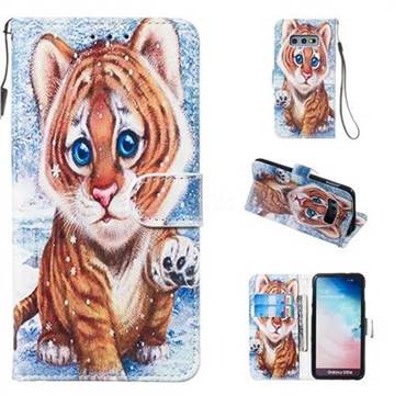 Baby Tiger Smooth Leather Phone Wallet Case for Samsung Galaxy S10e (5.8 inch)