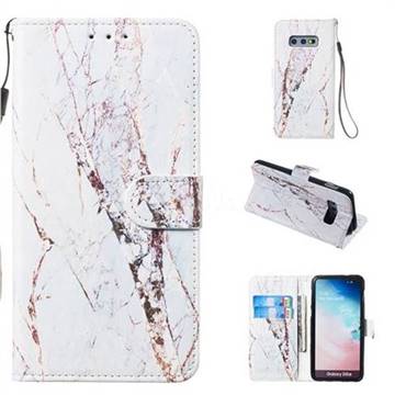 White Marble Smooth Leather Phone Wallet Case for Samsung Galaxy S10e (5.8 inch)