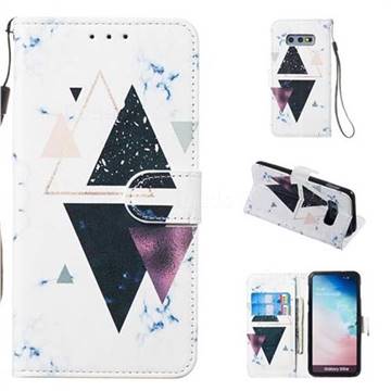 Triangle Marble Smooth Leather Phone Wallet Case for Samsung Galaxy S10e (5.8 inch)