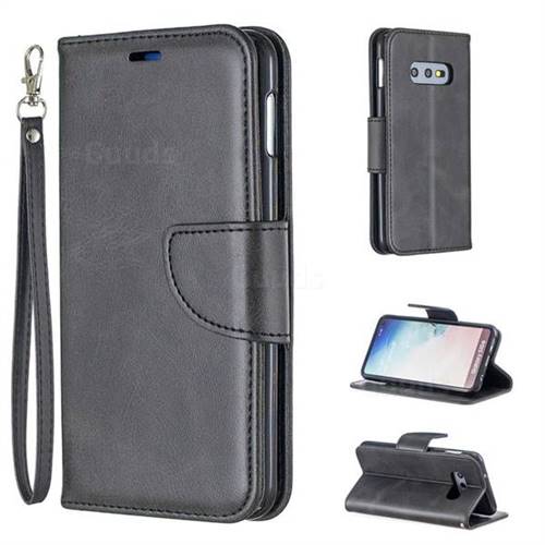 Classic Sheepskin PU Leather Phone Wallet Case for Samsung Galaxy S10e (5.8 inch) - Black