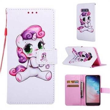 Playful Pony Matte Leather Wallet Phone Case for Samsung Galaxy S10e (5.8 inch)