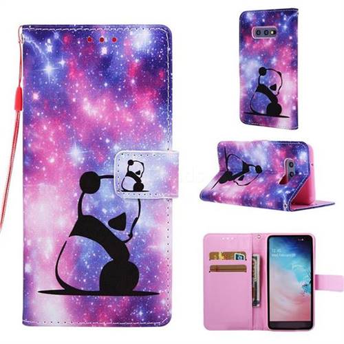 Panda Baby Matte Leather Wallet Phone Case for Samsung Galaxy S10e (5.8 inch)