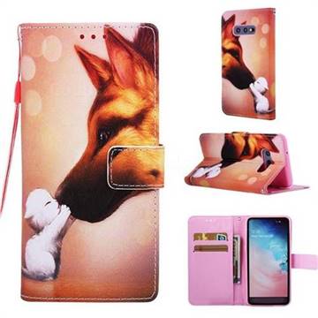 Hound Kiss Matte Leather Wallet Phone Case for Samsung Galaxy S10e (5.8 inch)