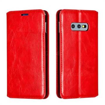 Retro Slim Magnetic Crazy Horse PU Leather Wallet Case for Samsung Galaxy S10e (5.8 inch) - Red