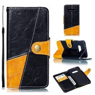 Retro Magnetic Stitching Wallet Flip Cover for Samsung Galaxy S10e (5.8 inch) - Black