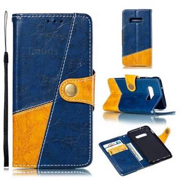 Retro Magnetic Stitching Wallet Flip Cover for Samsung Galaxy S10e (5.8 inch) - Blue