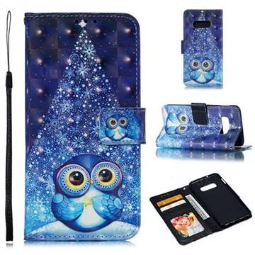 Blue Wind Chime 3D Painted Leather Phone Wallet Case for Samsung Galaxy S10e (5.8 inch)